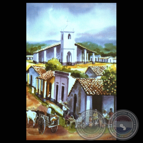 IGLESIA DE VALENZUELA - Acuarela de Carlos Benítez - Año 2.000